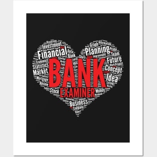 Bank Examiner Heart Shape Word Cloud product Posters and Art